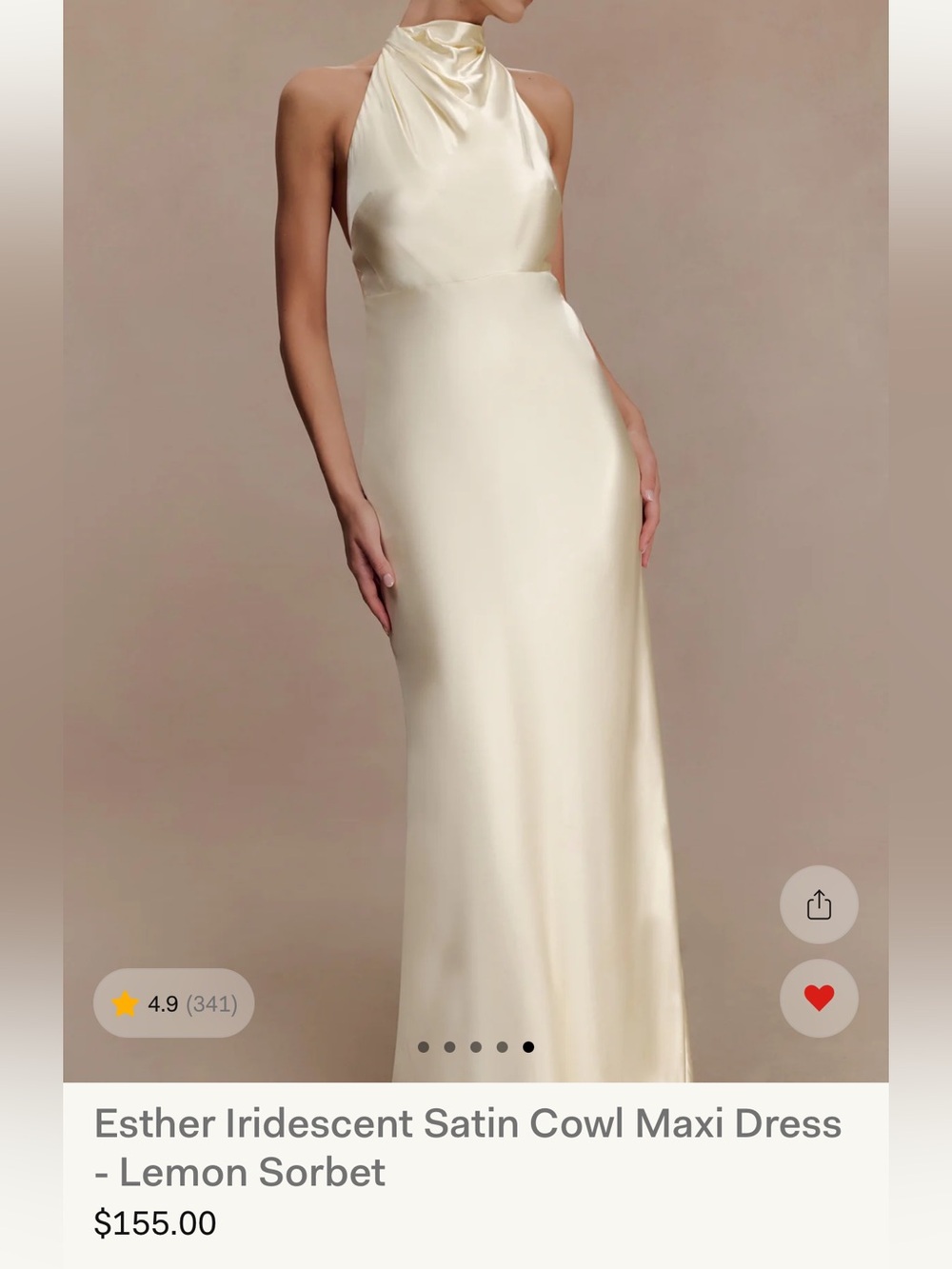 Meshki Satin Halter Neck Column Dress